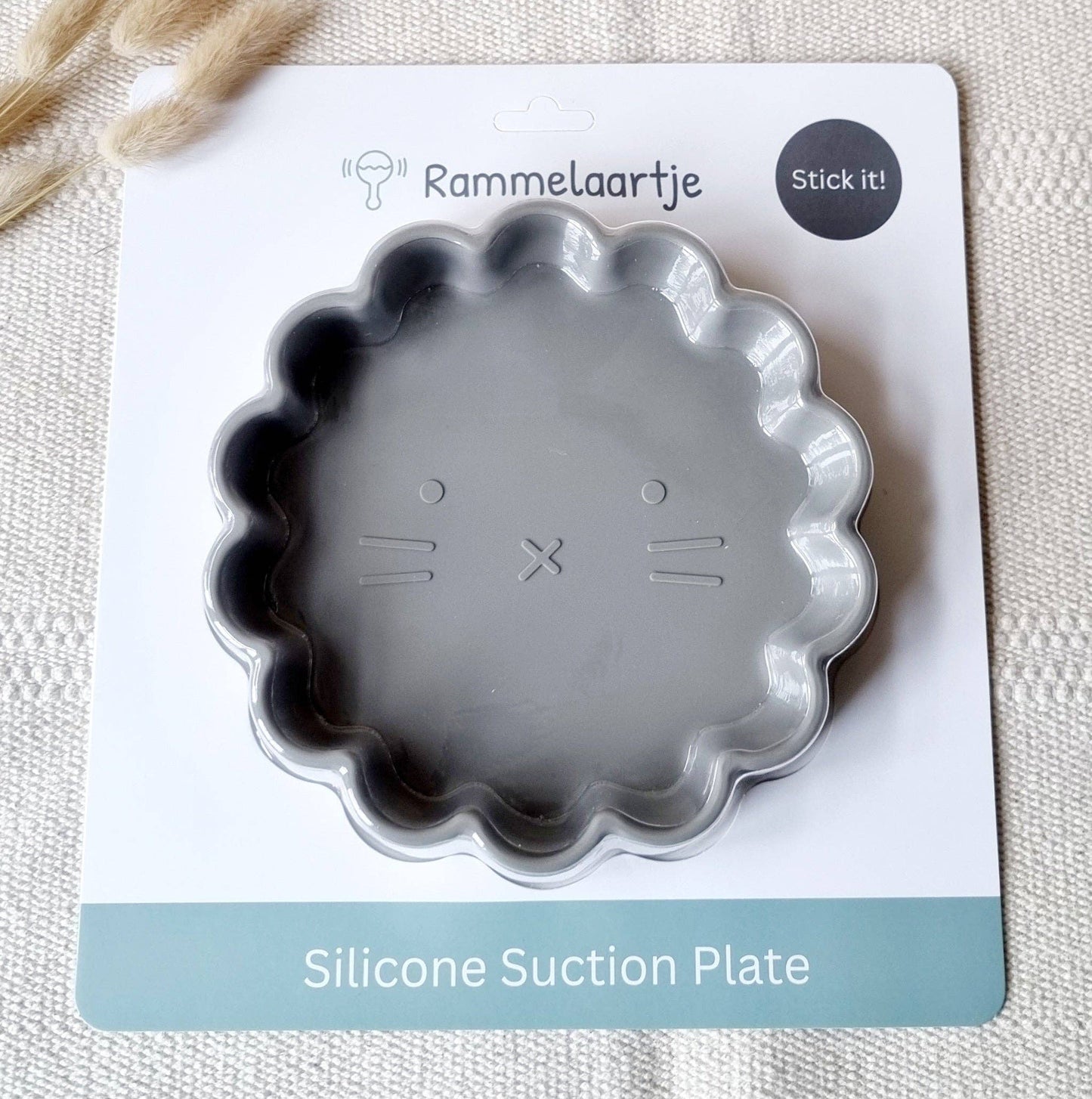 Rammelaartje - Assiette en silicone avec ventouse Lion - Sand