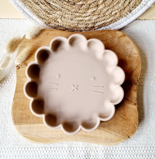 Rammelaartje - Assiette en silicone avec ventouse Lion - Sand